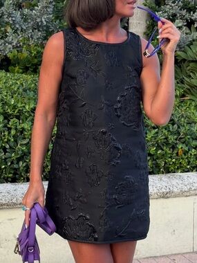 Arianne Elmy Black Jaquard Swing Dress